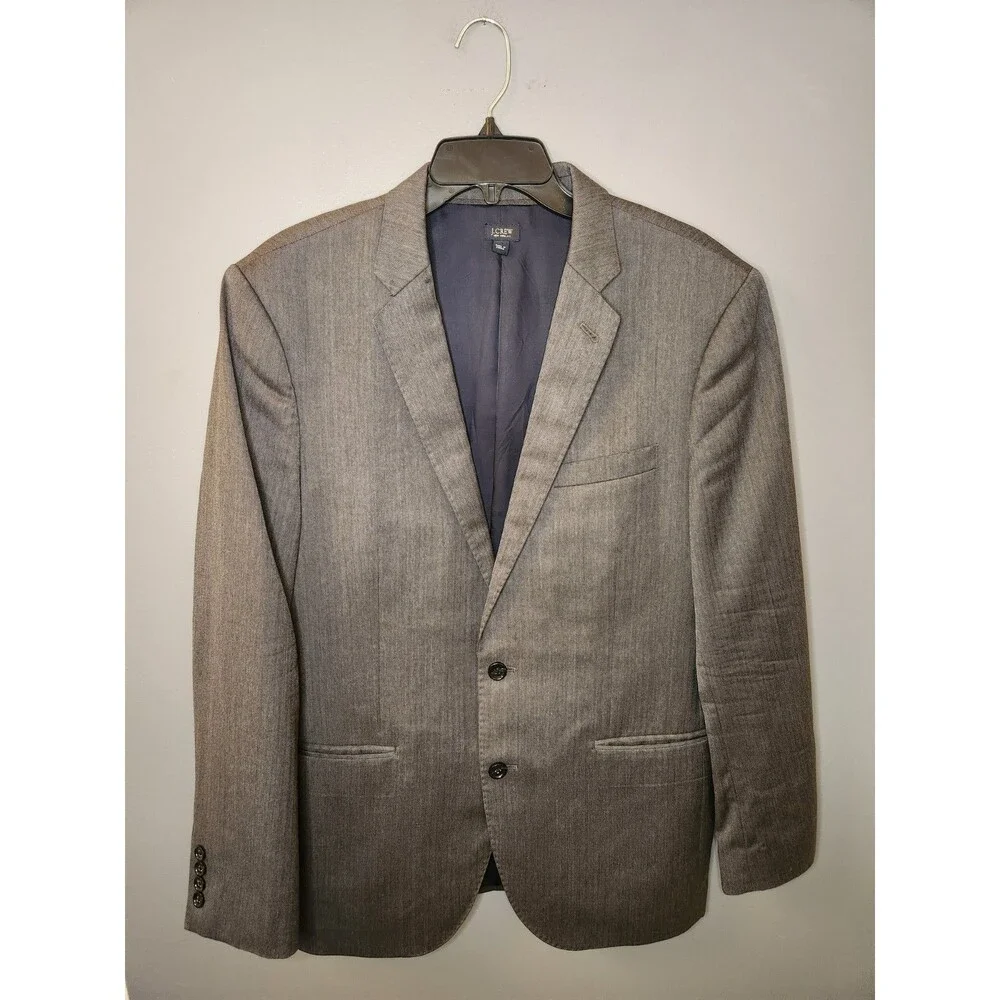 J. Crew Ludlow Jacket Men's 42R Gray Blazer Suit Sport Coat 100% Italian‎ Wool